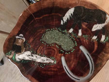 Cowgirl and Horse Table
